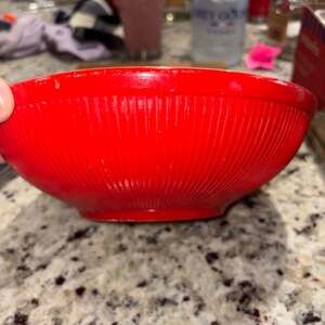 Hall Superior Quality Red Ribbed Mixing Bowl